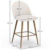 Buy Stool Upholstered in Bouclé Fabric - Scandinavian Design - 66cm - Bennett White 61286 - prices