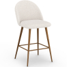 Buy Stool Upholstered in Bouclé Fabric - Scandinavian Design - 66cm - Bennett White 61286 home delivery