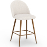 Buy Stool Upholstered in Bouclé Fabric - Scandinavian Design - Bennett White 61286 - prices