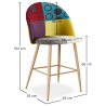 Buy Patchwork Upholstered Stool - Scandinavian Style - 66cm - Bennett Multicolour 61289 with a guarantee