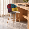 Buy Patchwork Upholstered Stool - Scandinavian - 66cm - Bennett Multicolour 61289 - prices
