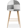 Buy Patchwork Upholstered Stool - Scandinavian Style - Black and White - 66cm -  Bennett White / Black 61291 - in the EU