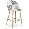 Buy Patchwork Upholstered Stool - Scandinavian Style - Black and White - 66cm -  Bennett White / Black 61291 - prices