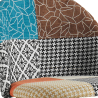 Buy Patchwork Upholstered Stool - Scandinavian Style - 63cm -  Bennett  Multicolour 61292 home delivery