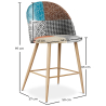 Buy Patchwork Upholstered Stool - Scandinavian Style - 63cm -  Bennett  Multicolour 61292 with a guarantee