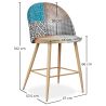 Buy Patchwork Upholstered Stool - Scandinavian Style - 63cm -  Bennett  Multicolour 61292 with a guarantee