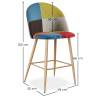 Buy Patchwork Upholstered Stool - Scandinavian - 66cm - Bennett Multicolour 61293 - in the EU