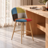 Buy Patchwork Upholstered Stool - Scandinavian - 66cm - Bennett Multicolour 61293 - prices