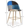 Buy Patchwork Upholstered Stool - Scandinavian Style - 66cm - Bennett Multicolour 61294 home delivery