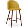 Buy Stool upholstered in fabric - Scandinavian design - 66 cm, dark wooden legs - Bennett Yellow 61284 at MyFaktory