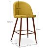 Buy Fabric Upholstered Stool - Scandinavian Design - 66cm- Bennett Yellow 61284 - prices