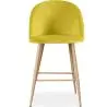 Buy Velvet Upholstered Stool - Scandinavian Design - 66cm - Bennett Yellow 61288 - in the EU