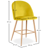 Buy Velvet Upholstered Stool - Scandinavian Design - 63cm - Bennett Yellow 61288 with a guarantee