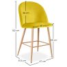 Buy Velvet Upholstered Stool - Scandinavian Design - 66cm - Bennett Yellow 61288 with a guarantee