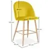 Buy Velvet Upholstered Stool - Scandinavian Design - 66cm - Bennett Yellow 61288 - prices