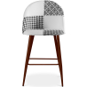 Buy Patchwork Upholstered Stool - Scandinavian Style - Black and White - 66cm - Bennett White / Black 61290 - in the EU