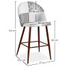 Buy Patchwork Upholstered Stool - Scandinavian Style - Black and White - 66cm - Bennett White / Black 61290 home delivery