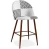 Buy Patchwork Upholstered Stool - Scandinavian Style - Black and White - 66cm - Bennett White / Black 61290 - in the EU
