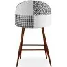 Buy Patchwork Upholstered Stool - Scandinavian Style - Black and White - 66cm - Bennett White / Black 61290 at MyFaktory
