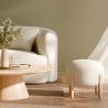 Buy Low Stool Upholstered in Bouclé - Round White 61251 home delivery