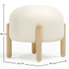 Buy Low Stool Upholstered in Bouclé - Round White 61251 - prices