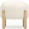 Buy Low Stool Upholstered in Bouclé - Round White 61251 - in the EU