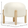 Buy Low Stool Upholstered in Bouclé - Round White 61251 - in the EU