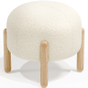 Buy Low Stool Upholstered in Bouclé - Round White 61251 home delivery