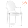 Buy Transparent Dining Chair - Armrest Design - Louis King Transparent 58735 in the Europe