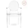 Buy Pack of 2 Transparent Dining Chair - Armrest Design - Louis King Transparent 58735 - in the EU
