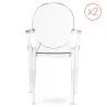 Buy Pack of 2 Transparent Dining Chair - Armrest Design - Louis King Transparent 58735 - in the EU
