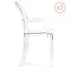 Buy Pack of 2 Transparent Dining Chair - Armrest Design - Louis King Transparent 58735 with a guarantee