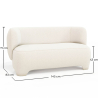 Buy 2/3 Seater Sofa - Upholstered in Bouclé Fabric - Janko White 61252 in the Europe