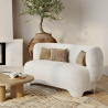 Buy 2/3 Seater Sofa - Upholstered in Bouclé Fabric - Janko White 61252 - prices