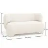 Buy 2/3 Seater Sofa - Upholstered in Bouclé Fabric - Janko White 61252 - prices