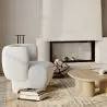Buy  Upholstered Armchair - Bouclé Fabric Lounge Chair - Janko White 61296 at MyFaktory