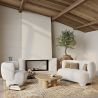 Buy  Upholstered Armchair - Bouclé Fabric Lounge Chair - Janko White 61296 in the Europe