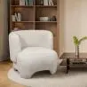 Buy  Upholstered Armchair - Bouclé Fabric Lounge Chair - Janko White 61296 - prices