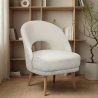 Buy Upholstered Dining Chair in Bouclé - Arka White 61298 - prices