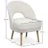Buy Upholstered Dining Chair in Bouclé - Arka White 61298 in the Europe