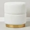Buy Round Pouf Upholstered in Bouclé Fabric - Leta White 61299 - prices