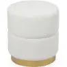 Buy Round Pouf Upholstered in Bouclé Fabric - Leta White 61299 home delivery