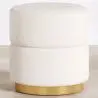 Buy Round Pouf Upholstered in Bouclé Fabric - Leta White 61299 with a guarantee