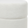 Buy Round Pouf Upholstered in Bouclé Fabric - Leta White 61299 in the Europe