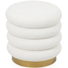 Buy Round Pouf Upholstered in Bouclé Fabric - Leonora White 61301 with a guarantee