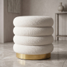 Buy Round Pouf Upholstered in Bouclé Fabric - Leonora White 61301 - in the EU