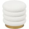 Buy Round Pouf Upholstered in Bouclé Fabric - Leonora White 61301 at MyFaktory