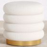 Buy Round Pouf Upholstered in Bouclé Fabric - Leonora White 61301 - in the EU