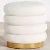 Buy Round Pouf Upholstered in Bouclé Fabric - Leonora White 61301 - in the EU