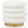 Buy Round Pouf Upholstered in Bouclé Fabric - Leonora White 61301 - prices